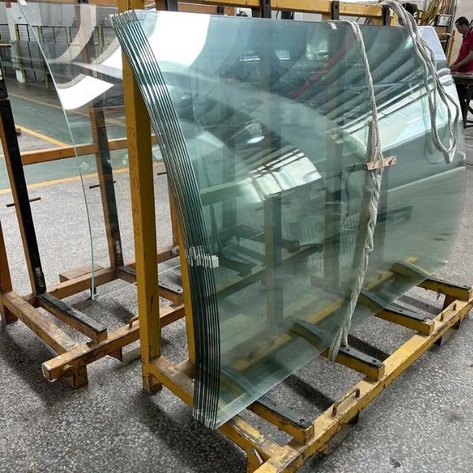 Professional Custom Curved Glass For Balcony Fence Railing With AS ...