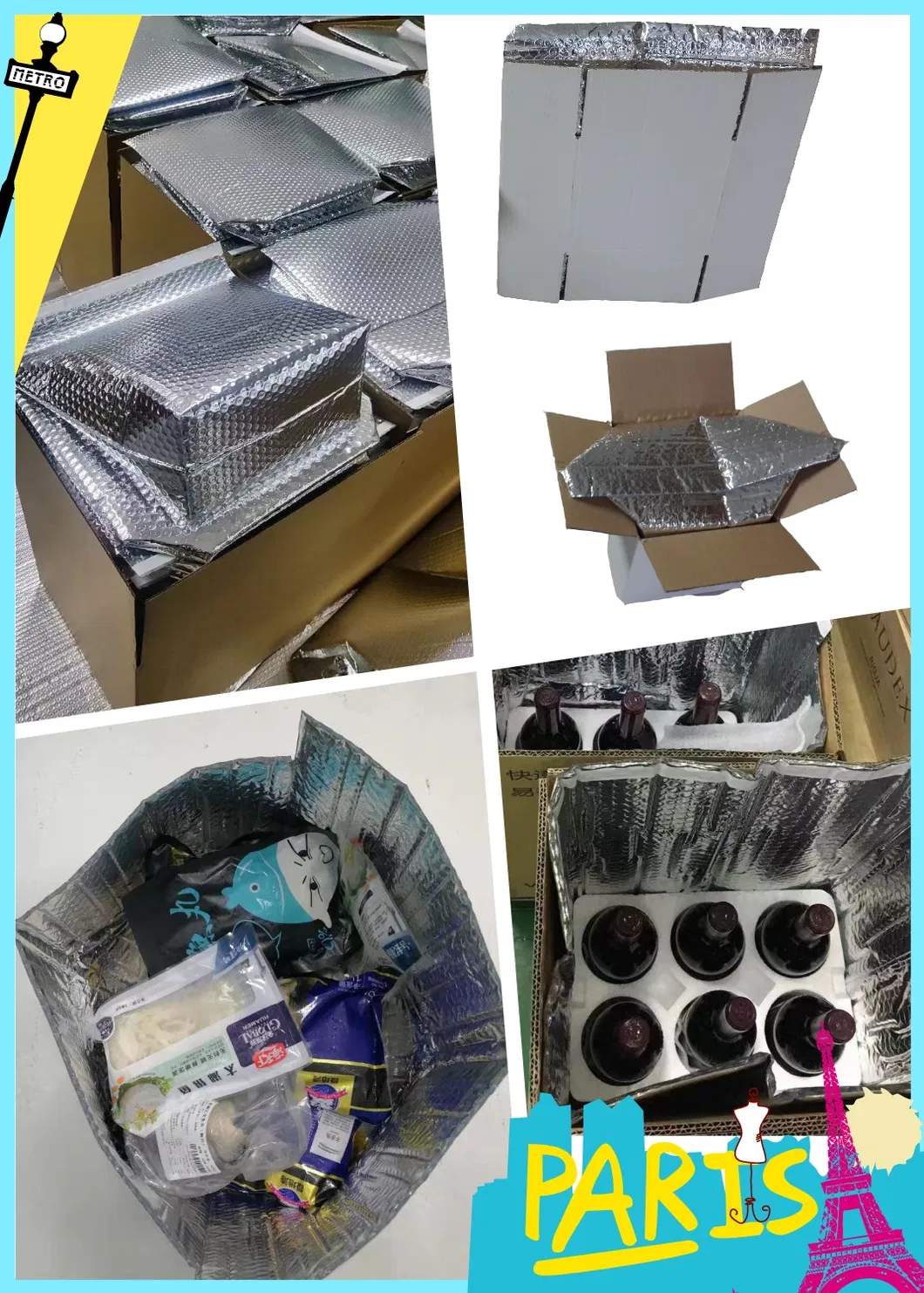 Factory Direct Sales Custom Picnic Pack Aluminized Bubble Insulation Bag Takeaway Bag Lunch Ice Pack