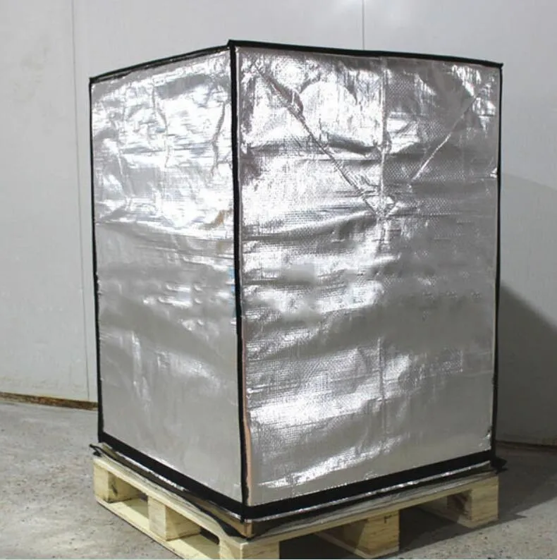 Food and Beverages Transportation Aluminum Foil Bubble Insulated Bag Thermal Pallet Cover Package of Cooler Chain for Shipping Chocolates and Perishable Goods