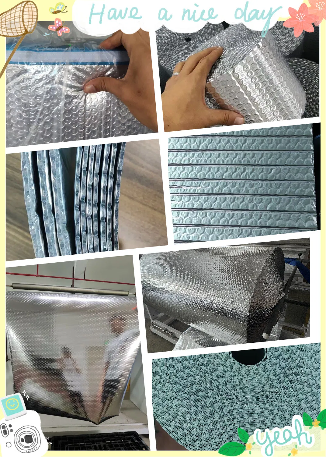 Sound Proof Multi Layer Foil Insulation Roof Thermal Insulation Aluminum Foil Lamination Woven Fabric Coated PE Thermal Insulation Blanket for Roofing / Wall